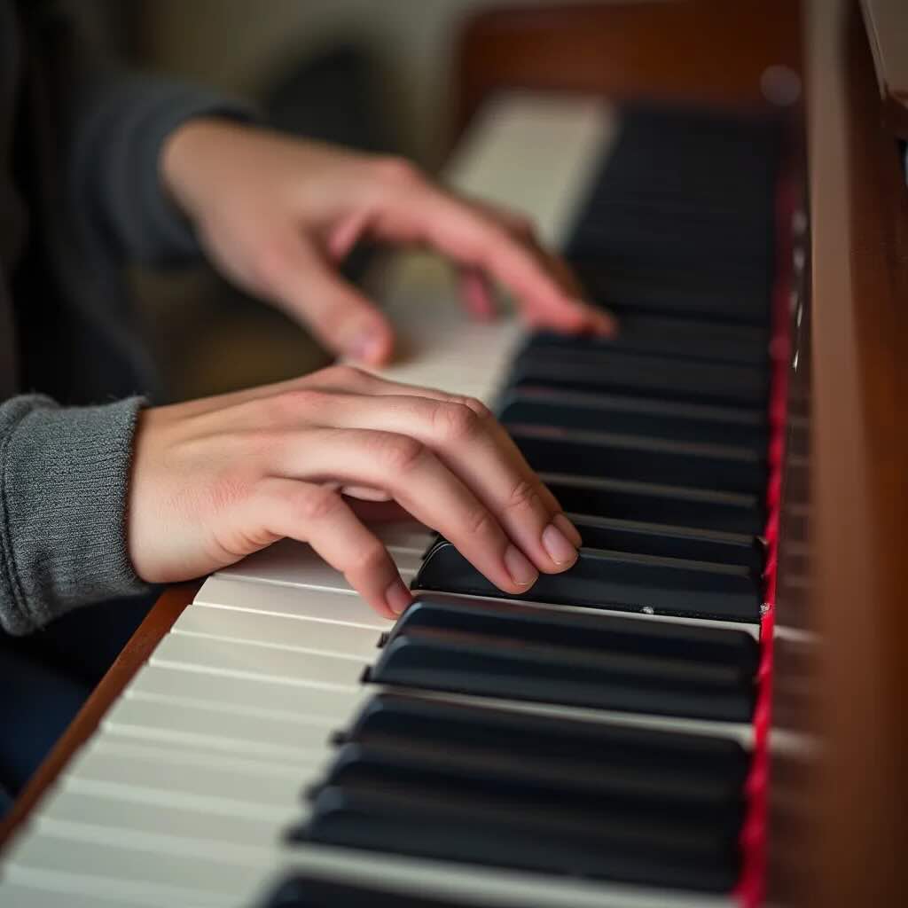 Playing Piano Chord