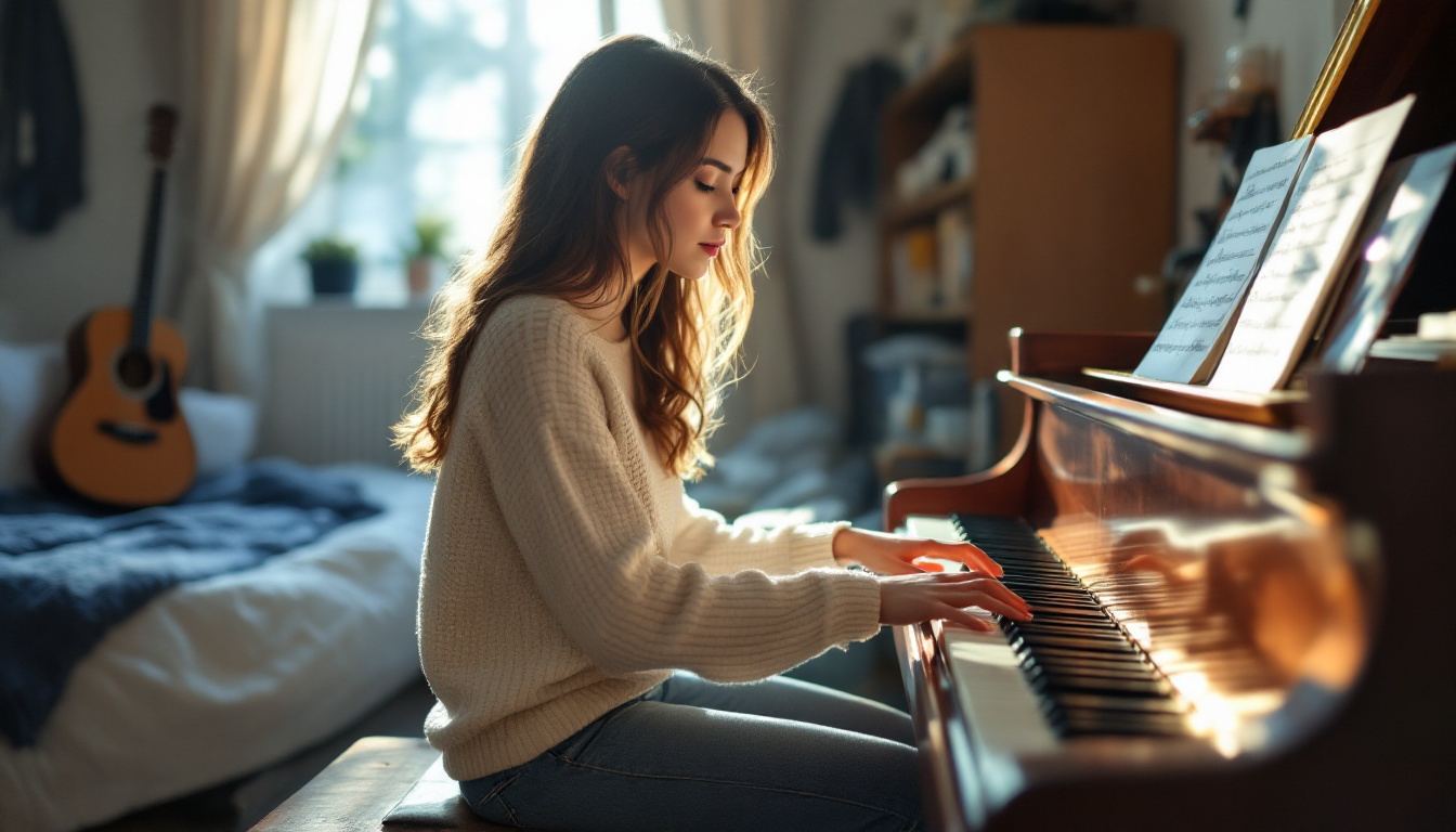 Girl Plays Piano